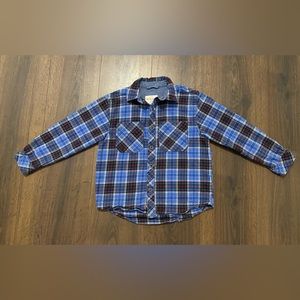 Boys Weatherproof Vintage Blue Plaid Flannel Shirt S 7/8
